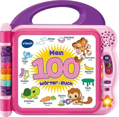 Zdjęcie produktu dla Vtech 80-601554 Książka 100 słów różowa