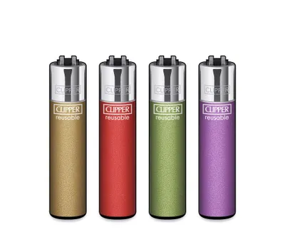 Produktbild von Clipper Feuerzeuge 4er Set Micro Metallic Mix #6