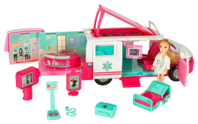 Zdjęcie produktu dla Karetka pogotowia ambulans mobilny szpital lalka akcesoria