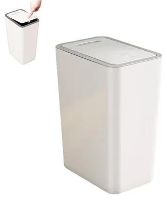 Immagine prodotto di Contenitore per rifiuti da bagno, capacità 10 litri, design sottile, con coperchio a chiusura ermetica, colore bianco, realizzato in polipropilene