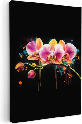 Obrázok produktu pre Plátno 40x60 cm - Graffiti - Orchidea, nástenné umenie, dekorácie na stenu obývačka, obraz