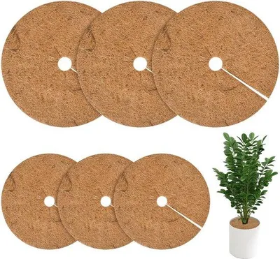 Productafbeelding van Unyqoos® Set van 6 biologisch afbreekbare kokosvezelmatten – ongeveer 30/40 cm, winterbescherming voor planten in potten en bakken