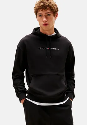 Productafbeelding van Tommy Hilfiger herenhoodie met capuchon, zwart (Black), maat M – Zwart (Black)