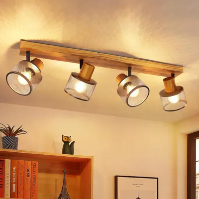 Produktbild von ZMH Deckenstrahler 4 flammig E14 Deckenspots Deckenlampe Schwarz Küchenlampe Metall Spotleuchte Deckenleuchte Spots für Küche Schlafzimmer Wohnzimmer