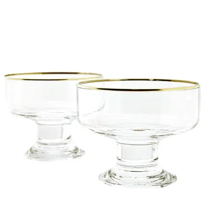 Produktbild von Pasabahce 41016 – 6er Set Becher aus Glas Iceville für EIS, Salat, Dessert, Beilage Transparent Gold