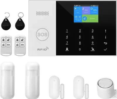 Immagine prodotto di Sistema di sicurezza domestica, connessione wireless, integrazione smart home, sensori per porte/finestre, 4G WiFi Kit B, spina UE