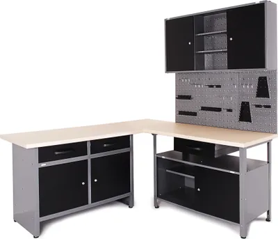Produktbild von ONDIS24 Werkstatt Set Ecklösung Premium One anthrazit