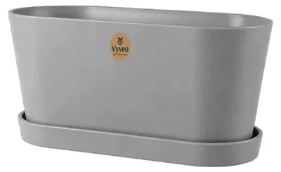 Produktbild von Vyveo - Blumentopf Varda mit Untersetzer - Hellgrau - 32x13x14