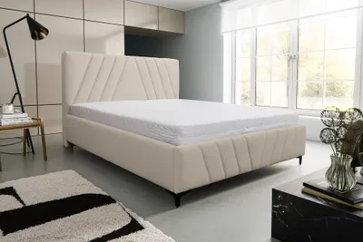 Produktbild von VENASI CAPRI Polsterbett 180x200 BEIGE mit Bettkasten ohne Matratze Velour CASTEL 03 Bett