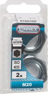 Obrázok produktu pre Connex šesťhranná matica M20 s plochou hlavou, 2 ks, VZ – KY4221020
