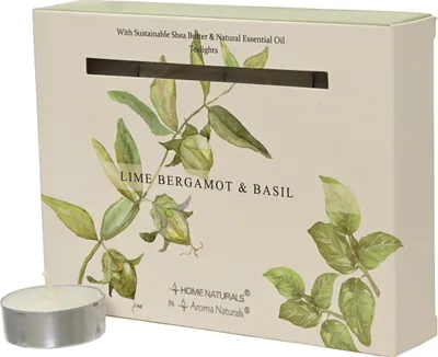 Produktbild von Duftkerzen Teelichter Wachs 38mm Limette Bergamotte Basilikum 12 Stück