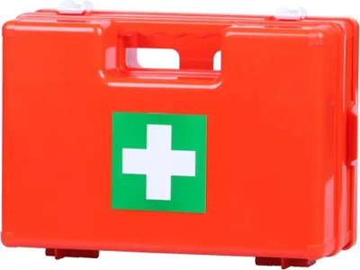 Produktbild von Erste-Hilfe-Set, Koffer, Plastik ABS, Arzneikoffer, 28 x 21 x 11,5 cm, leer, orangenfarben