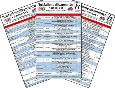 Produktbild von Notfallmedikamente Karten-Set - Medizinische Taschen-Karte