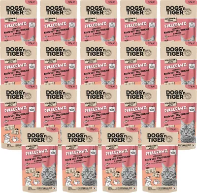 Zdjęcie produktu dla Dogs'n Tiger Adult mokra karma dla kotów, wołowina, indyk i marchewka, 24x 125g