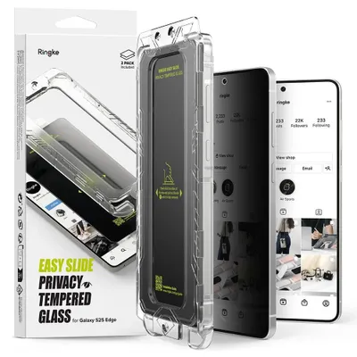 Zdjęcie produktu dla Szkło Prywatyzujące Ringke Easy Slide 2-Pack Na Samsung Galaxy S25 Edge