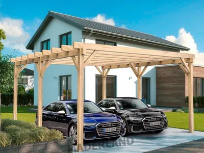 Image de Carport en bois autoportant – modèle NÎMES – 1000 x 500 cm