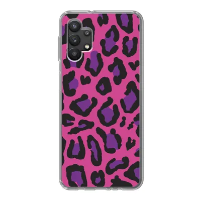 Produktbild von MuchoWow® Handyhülle Schutzhülle Hülle für Samsung Galaxy A32 5G Pantherdruck - Rosa - Lila Silikon Softcase Handy Hülle - Softcase