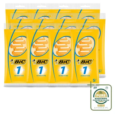 Imagen del producto de 12 maquinillas de afeitar desechables Bic 1 Sensitive para hombres - Paquete de suministro - 12 unidades