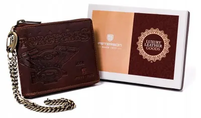 Image de Grand portefeuille en cuir pour homme avec chaîne