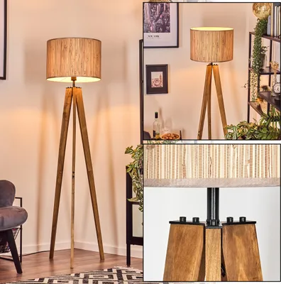 Produktbild von Arenabianca Stehlampe aus Holz/Metall/Seegras in Natur/Schwarz