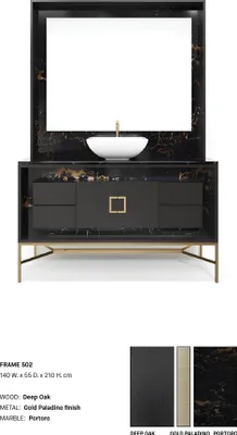 Produktbild von Schwarzer Badezimmerschrank Badezimmermöbel Regal Badezimmerschrank Holzregale
