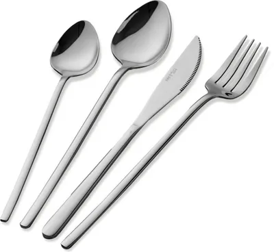 Produktbild von Hermia Concept, Hochwertiges Besteckset (24 Teile), 28 x 20 x 8 cm, 100% Edelstahl, Silber | Perfekt für elegante Dinnerpartys und den täglichen Gebrauch, langlebig und stilvoll.