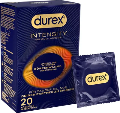 Produktbild von Durex Intensity 20 Stück, Männliches Kondom, weich, Transparent, Nitril, 56 mm, 20 Stück(e)