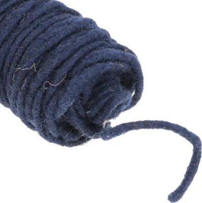 Produktbild von Dochtfaden Filzschnur Blau 55m – Filzkordel Jutekern Schafwolle Dekokordel Blumenschmuck Basteln