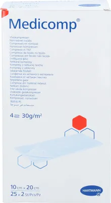 Produktbild von Medicomp steril 10x20 cm 4F, 25X2 St KOM