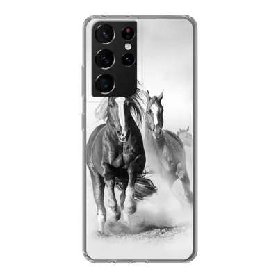Produktbild von MuchoWow® Handyhülle Schutzhülle Hülle für Samsung Galaxy S21 Ultra Pferde - Tiere - Illustration Silikon Softcase Handy Hülle - Mobiltelefon