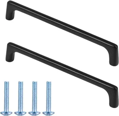 Image de Poignées de chargement noires 160 mm en alliage de zinc, vis comprises