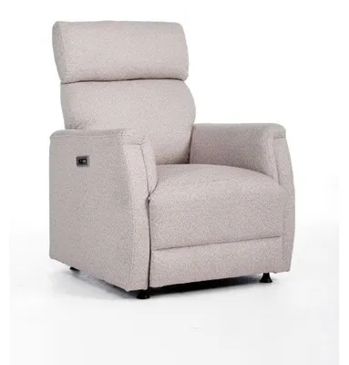 Relaxsessel, gepolstert, mit Kopfstützen und Armlehnen, beige