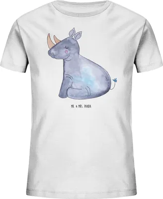 Produktbild von Mr. & Mrs. Panda Kleinkinder T-Shirt Einhorn Nashorn 9-11 Jahre (134/146) - Weiß - Geschenk, Teenager, Lustig, Kindershirt, Nashörner, Baumwoll Kinder, Unicorn, Mädchen