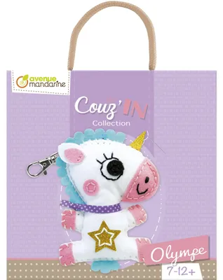 Immagine prodotto di Portachiavi unicorno in feltro, kit di artigianato con materiali e istruzioni - da 7 anni