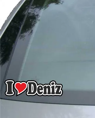 Produktbild von INDIGOS UG - Aufkleber / Autoaufkleber I Love Heart - Ich liebe mit Herz 15 cm - I LOVE Deniz - Auto LKW Truck - Sticker mit Namen vom Mann Frau Kind