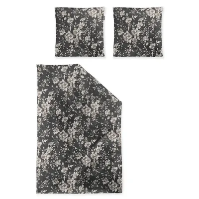 Produktbild von Irisette Flausch-Baumwolle Bettwäsche-Garnitur Zobel-HK 8558  Farbe grau  135x200+80x80cm