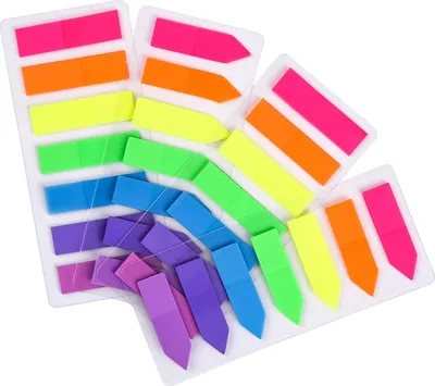 Produktbild von 4 Sets Neon-Seitenmarker, farbige Registerkarten, fluoreszierende Haftnotizen als Seitenmarker