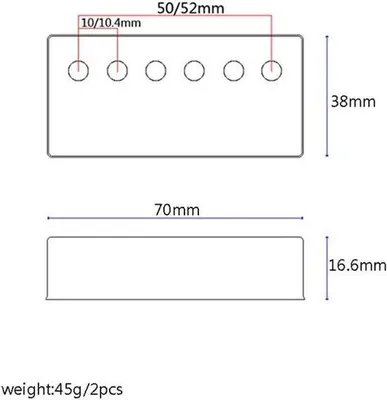 Image de Lot de caches pour micros humbucker de guitare électrique - micros manche et chevalet - rouge vif - 50/52 mm - accessoires pour guitare