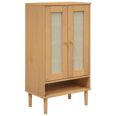 Zdjęcie produktu dla vidaXL Szafka na buty SENJA rattan brązowy 59,5x35x107cm drewno sosnowe