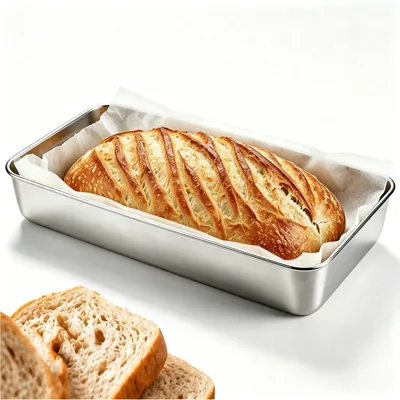 Brotbackform Edelstahl 33x15x6 cm, hitzebeständig 230 °C