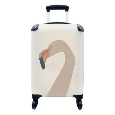 Produktbild von MuchoWow® Koffer Handgepäck Trolley Rollkoffer Kleine Reisekoffer mit 4 Rollen - Pastell - Farben - Beige - Cabin Size < 55x40x23 cm & 55x40x20 cm - Fotokoffer - Kabinenkoffer - Boardgepäck - Reise-Box - Reisekoffer - Reisegepäck - Koffer mit Bild - Trolley für Kinder