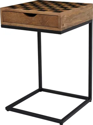 Produktbild von FURNLUX Beistelltisch Avola Beige Und Schwarz 42cm / Hauptfarbe: Beige / Abmessungen: 42 x 66 x 42 cm