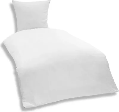 Produktbild von 2 teilige Uni Bettwäsche 135 x 200 cm weiß Einfarbig Mikrofaser Garnitur