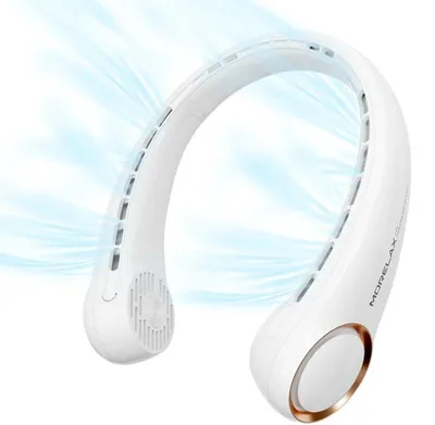 Image de Ventilateur de cou portable Azomor avec une grande autonomie et un refroidissement à 360 degrés