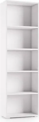 Produktbild von Bücherregal Dedjoum, Bibliothek mit 4 verstellbaren Einlegeböden, Bücherregal, Schrankwand mit Regalen, 100%  Italy, 60x30h195 cm, Weiß