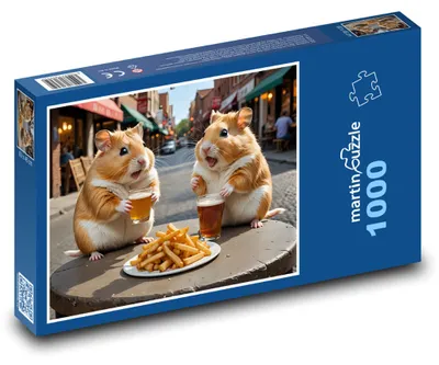 Obrázok produktu pre Puzzle 1000 Škrečky s pivom a hranolkami - martinpuzzle