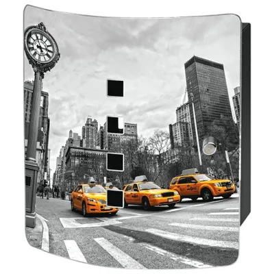 Immagine prodotto di Cassetta portachiavi BURG-WÄCHTER 6204/10 Ni Manhattan con motivo, 10 ganci, porta in acciaio inox con angolo di apertura di 90 e serratura magnetica
