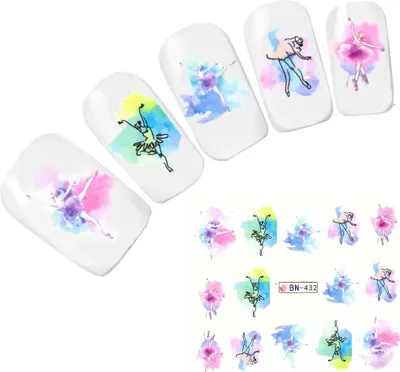 Produktbild von Tattoo Nail Art Balletttänzerin Aufkleber Nagel Sticker