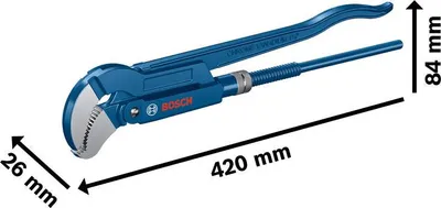 Produktbild von Sanitär-Eckrohrzange, 45°, 420 mm
