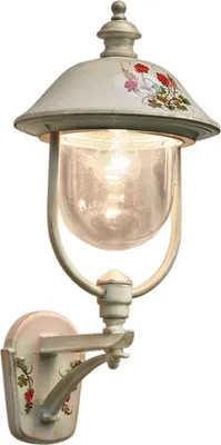 Produktbild von Außenwandleuchte Aluminium 55 cm hoch IP43 in Weiß Gold antik Klee Dekor E27 Landhaus Stil Außenwandlampe